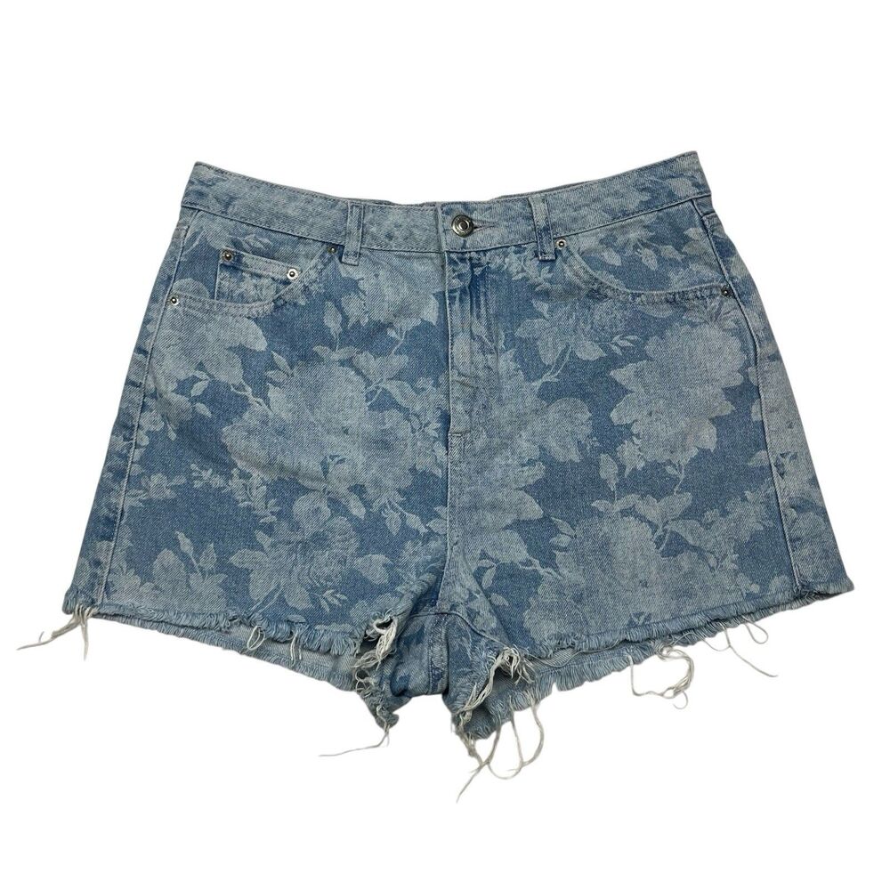 Topshop Mom Floral High Rise Jean Shorts Size 8